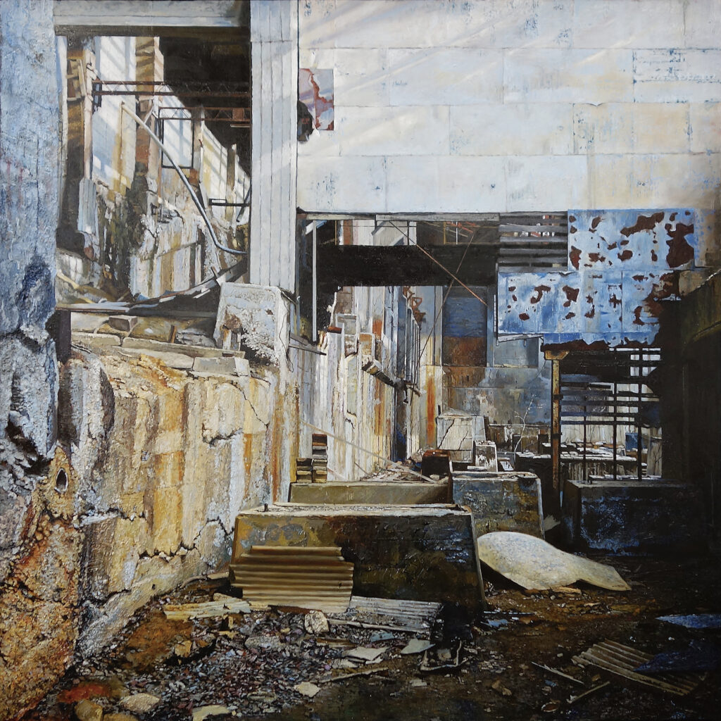 橋本大輔の絵画作品。廃墟。Daisuke Hashimoto painting, ruins